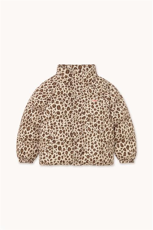 Tinycottons Animal Print Short Padded Jacket Dark Vanilla-6y  Beige  6 år  Piger