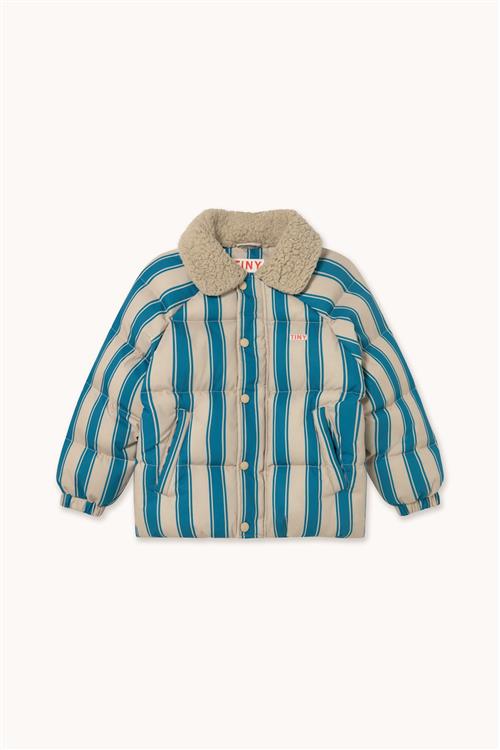 Tinycottons Blue Retro Stripes Padded Jacket Dark Vanilla-4y  Blå  4 år  Drenge