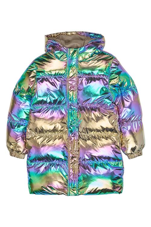 The New TNUnicca Long Puffer Jacket Metallic Multicolor Metallic Multicolor 7-8 Y  Marineblå  7-8 år  Piger