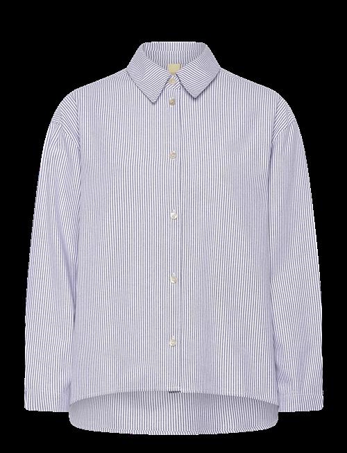 Brixtol Textiles | Stella Dark Navy White Stripe | M
