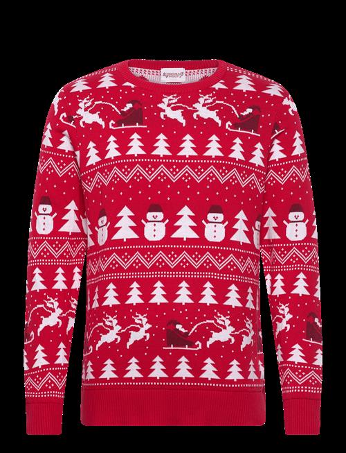 Happy Seasons | Den Stilede Julesweater Rød | XL