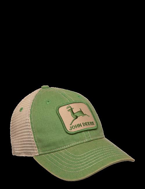 American Needle | Stone Washed Logo Mens Cap Ivory - Dark Green John Deere | ONE SIZE