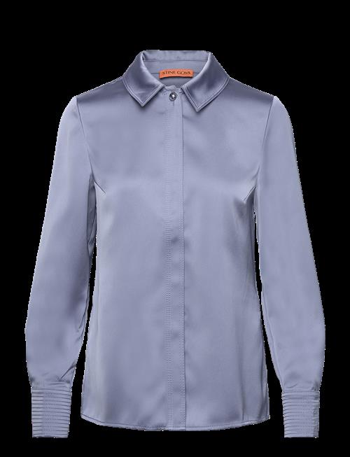 STINE GOYA | Collared Fitted Shirt, 2261 Satin | XS