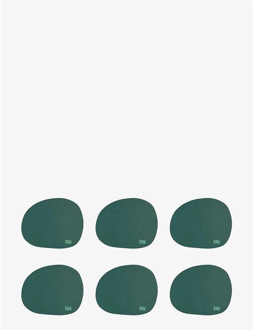 Aida | Raw - Silicone Coaster Dark Green 12,2X10 Cm 6 Pcs. Pack | ONE SIZE