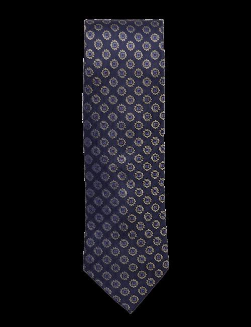 AN IVY | Navy Woven Flower Silk Tie | ONE SIZE