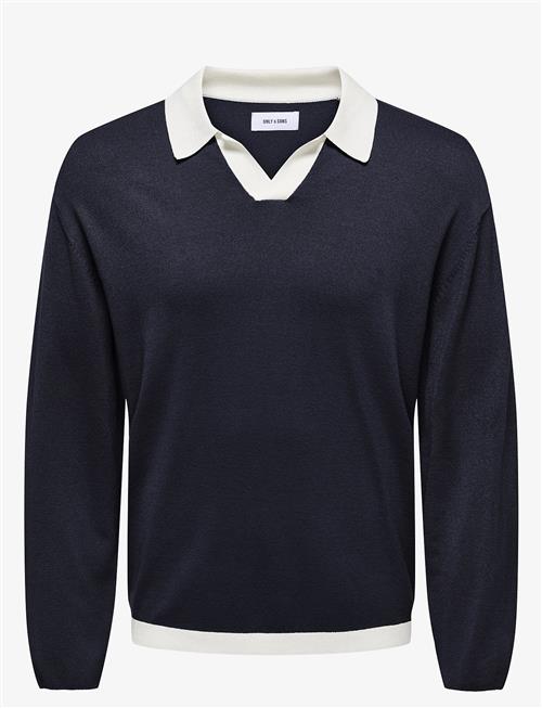 ONLY & SONS | Onsadrian Reg 12 Ls Contrast Polo Knit | XS