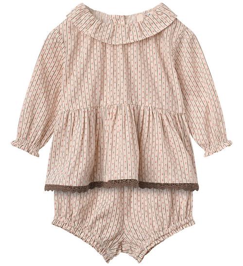 Copenhagen Colors Sæt - Bluse/Bloomers - Sand Flower Print