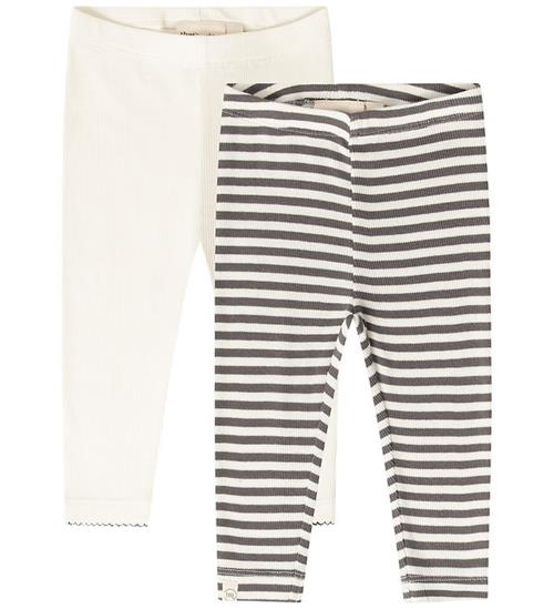 Thats Mine Leggings - Rib - Jia - 2-pak - Dark Grey Stripe