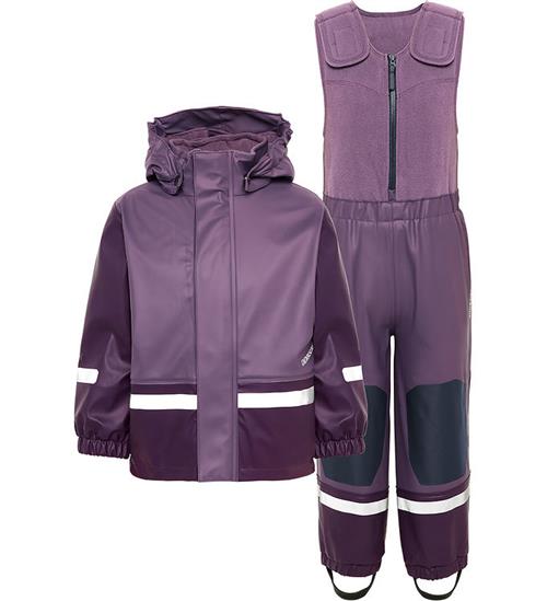 Didriksons Regntøj m. Fleece - PU - Boardman - Eggplant