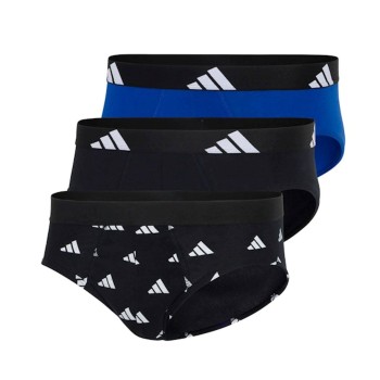 adidas 3P Active Flex Cotton Brief Sort/Blå bomuld Medium Herre