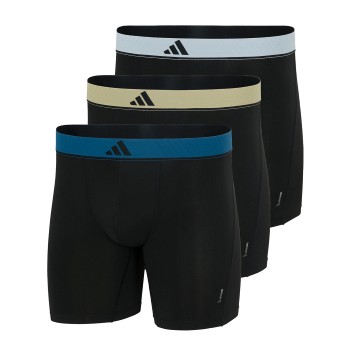 adidas 3P Active Micro Flex Boxer Brief Sort/Gul polyester Small Herre