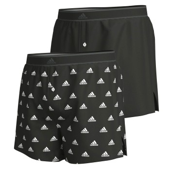 adidas 2P Active Woven Boxer Sort/Hvid bomuld Medium Herre