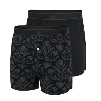 adidas 2P Active Woven Boxer Sort/Grå bomuld Medium Herre