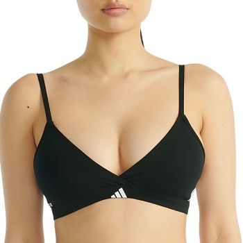 adidas BH Sport Active 3 Stripes Triangle Bralette Sort bomuld Medium Dame