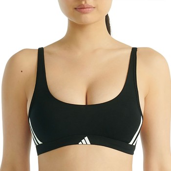 adidas BH Sport Active Essentials 3 Stripes Bralette Sort bomuld Medium Dame
