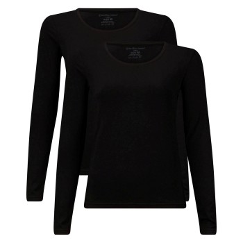 Bamboo basics 2P Lara Knitted  Long Sleeve T-Shirt Sort Large Dame