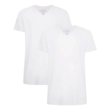 Bamboo basics 2P Velo T-Shirt V Neck Hvid Small Herre