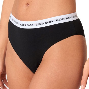 Björn Borg Trusser 2P Core Logo High Waist Brief Sort bomuld Large Dame