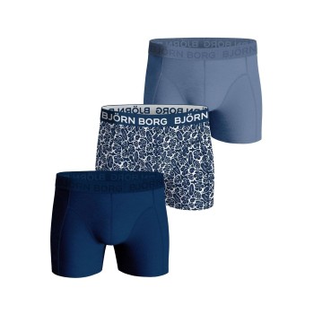 Björn Borg 3P Cotton Stretch Boxer 1721 Blå bomuld Large Herre