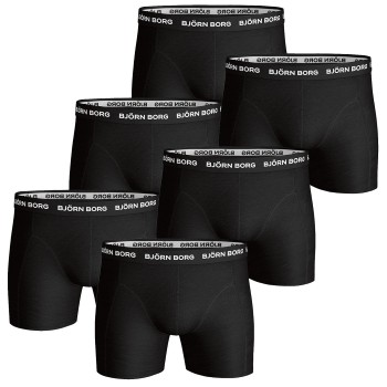 Björn Borg 6P Essential Shorts Sort bomuld Large Herre