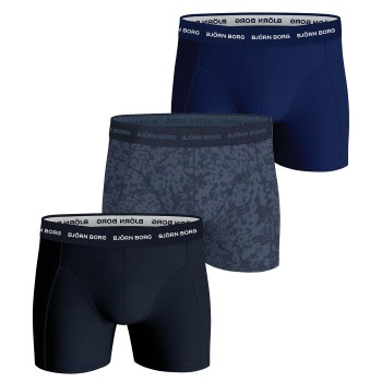 Björn Borg 6P Essential Shorts Blå Mønster bomuld Large Herre