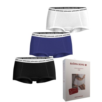 Björn Borg Trusser 3P Everyday Cotton Boxer Shorts Sort/Blå bomuld X-Small Dame