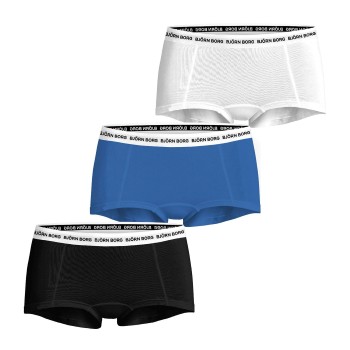 Björn Borg Trusser 3P Logo Boxers Shorts Sort/Blå bomuld Large Dame