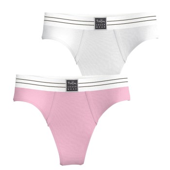 Björn Borg Trusser 2P Original Thongs Rosa/Hvid økologisk bomuld Small Dame
