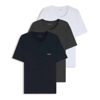 BOSS 3P Classic Crew Neck T-shirt Hvid/Grå bomuld X-Large Herre