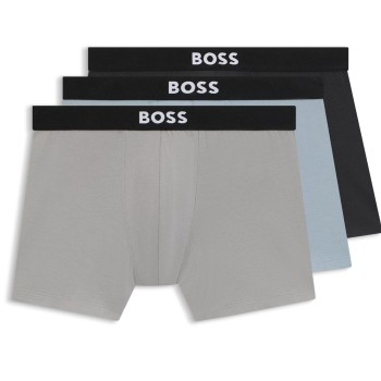 BOSS 3P ONE Boxer Brief Blå/Grå bomuld Large Herre