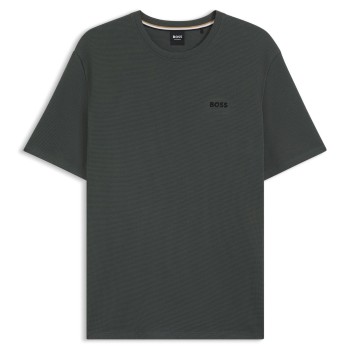 BOSS Waffle T Shirt Mørkgrøn  XX-Large Herre