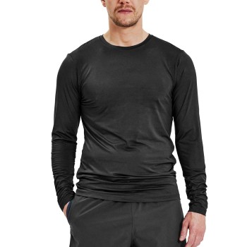Bread & Boxers Bread and Boxers Active Long Sleeve Shirt Sort polyester Medium Herre