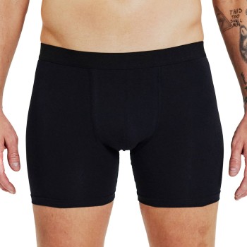 Bread & Boxers Bread and Boxers Brief Boxer Long Leg 3P Sort økologisk bomuld Large Herre