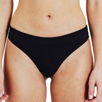 Bread & Boxers Bread and Boxers Cotton Thong Trusser 2P Sort økologisk bomuld Small Dame