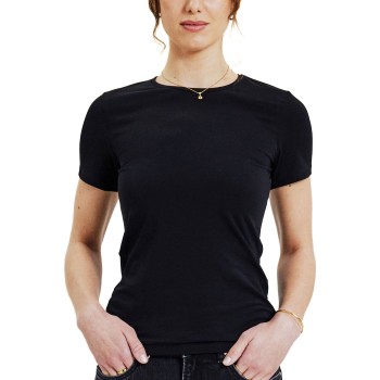 Bread & Boxers Bread and Boxers Crew Neck Slim Sort økologisk bomuld Large Dame