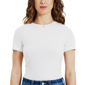 Bread & Boxers Bread and Boxers Crew Neck Slim Hvid økologisk bomuld Small Dame