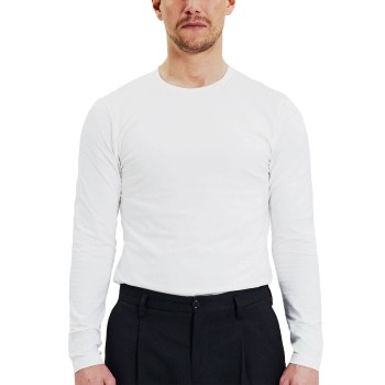 Bread & Boxers Bread and Boxers Long Sleeve Crew Neck Hvid økologisk bomuld XX-Large Herre