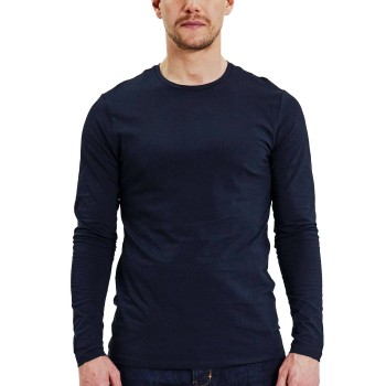 Bread & Boxers Bread and Boxers Long Sleeve Crew Neck Marineblå økologisk bomuld Medium Herre