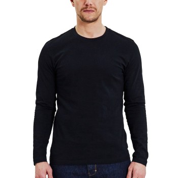Bread & Boxers Bread and Boxers Long Sleeve Regular T-Shirt Sort økologisk bomuld Large Herre