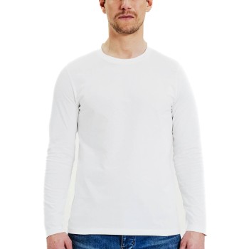 Bread & Boxers Bread and Boxers Long Sleeve Regular T-Shirt Hvid økologisk bomuld Medium Herre