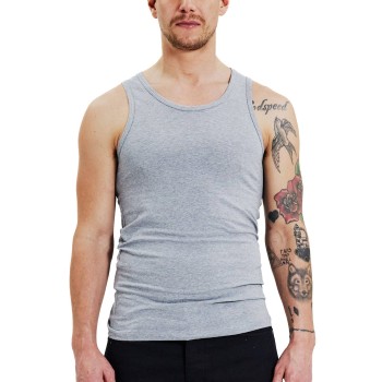 Bread & Boxers Bread and Boxers Men Tanks 2P Gråmelerad økologisk bomuld X-Large Herre