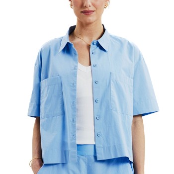 Bread & Boxers Bread and Boxers Poplin Shirt Lyseblå økologisk bomuld Small Dame