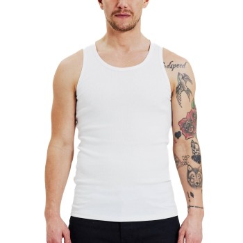 Bread & Boxers Bread and Boxers Ribbed Tank Top 2P Hvid økologisk bomuld X-Small Herre