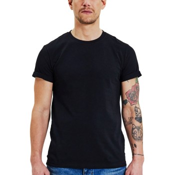 Bread & Boxers Bread and Boxers Roll-Up Tee Sort økologisk bomuld X-Small Herre