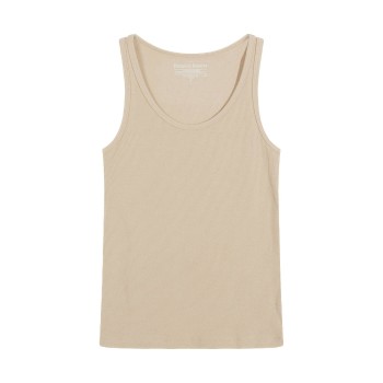 Bread & Boxers Bread and Boxers Women Ribbed Tank Top Beige bomuld X-Large Dame