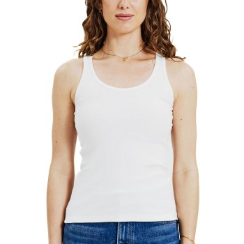 Bread & Boxers Bread and Boxers Women Ribbed Tank Top Hvid bomuld X-Small Dame