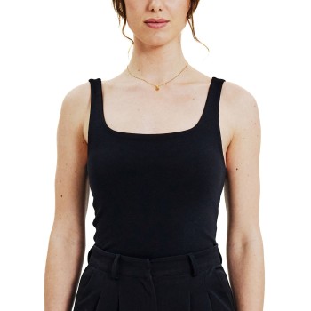 Bread & Boxers Bread and Boxers Women Tank Top With Scoop Back Sort økologisk bomuld Large Dame