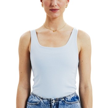 Bread & Boxers Bread and Boxers Women Tank Top With Scoop Back Lyseblå økologisk bomuld X-Small Dame
