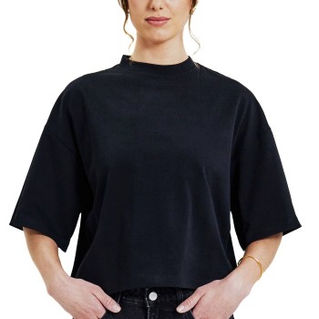 Bread & Boxers Bread and Boxers Womens Heavy Tee Sort økologisk bomuld Medium Dame