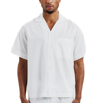 Bread & Boxers Bread and Boxers Woven Shirt Hvid økologisk bomuld Large Herre